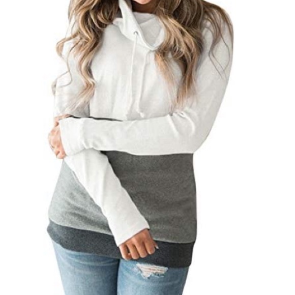 Ladies Long Sleeve Pullover Cowl Neck Sweatshirt - Picture 4 of 4